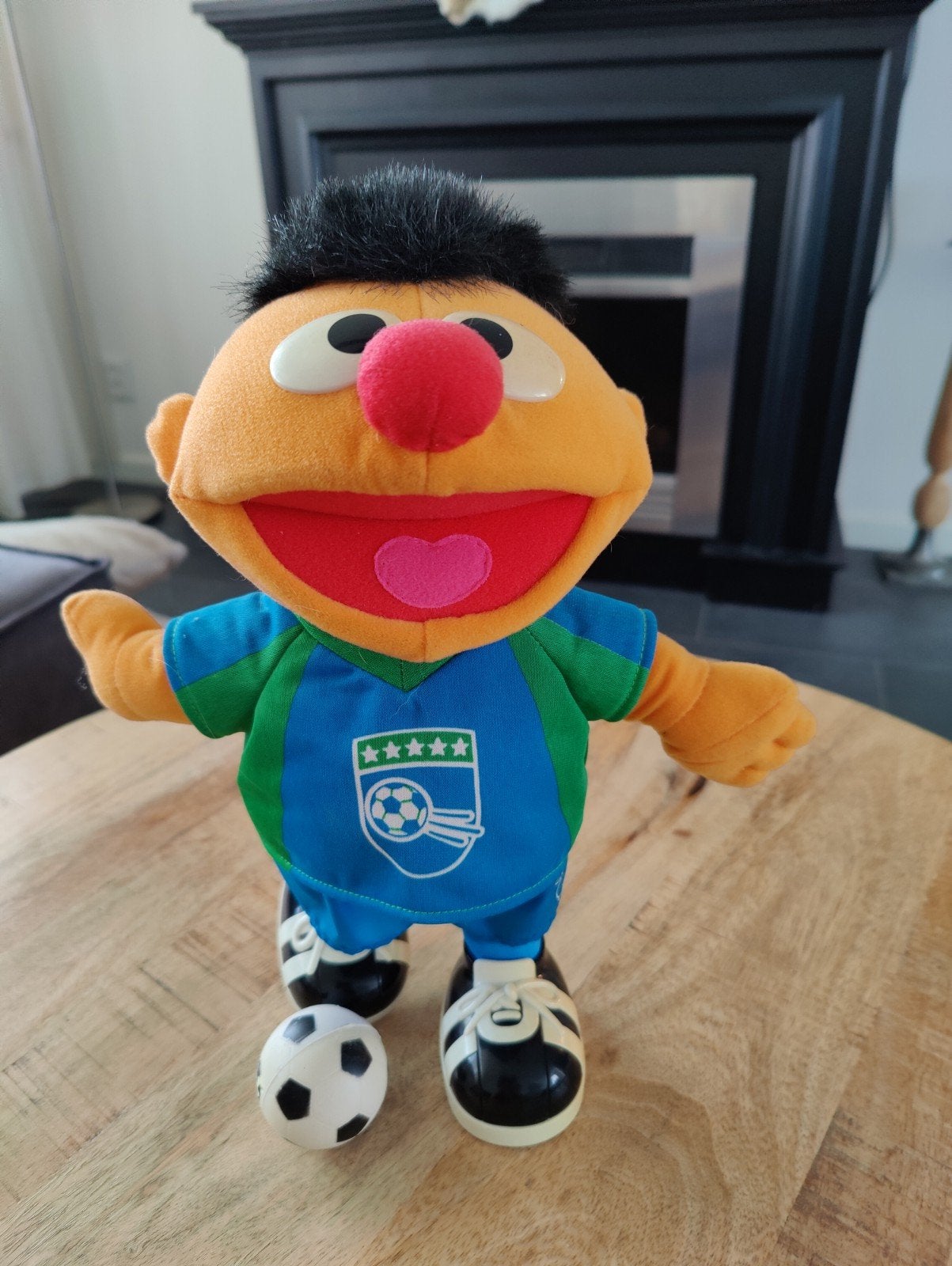 Vintage Mattel Voetbal Ernie (2003) - Praat en Schopt!, Gebruikt, Overige merken, Overige karakters, Overige typen