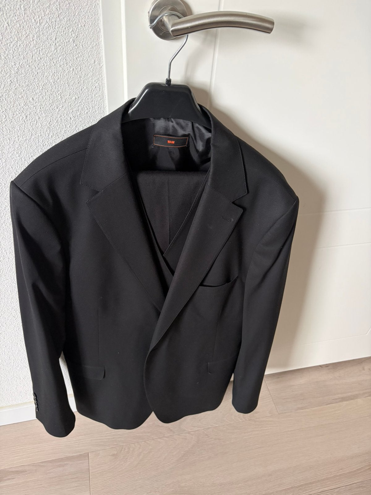 Zwart heren kostuum maat 58 valt klein, Ophalen, Zo goed als nieuw, Maat 56/58 (XL), Zwart