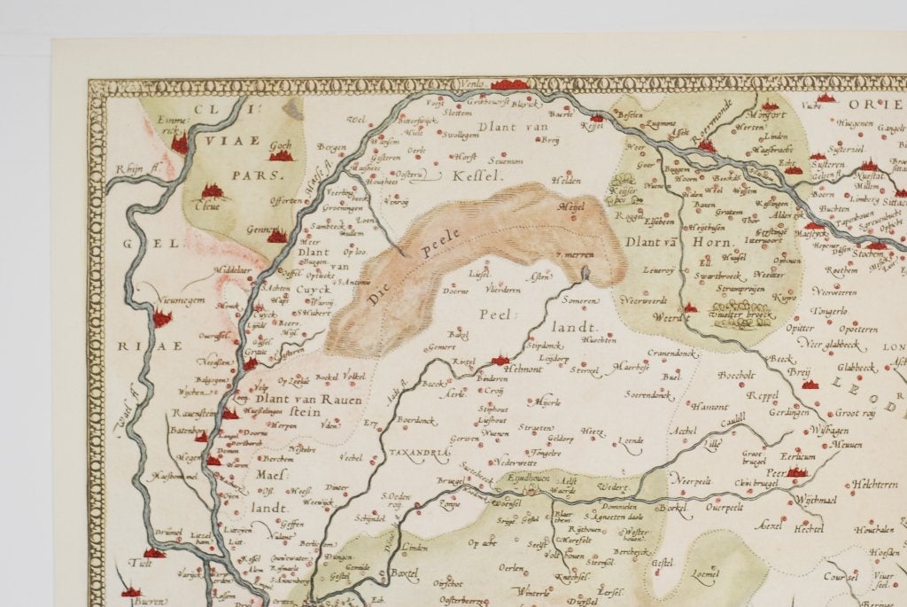 Oude landkaart Brabant 1574-1575 Abraham Ortelius, Boeken, Atlassen en Landkaarten, Verzenden, Voor 1800, Nederland, Landkaart