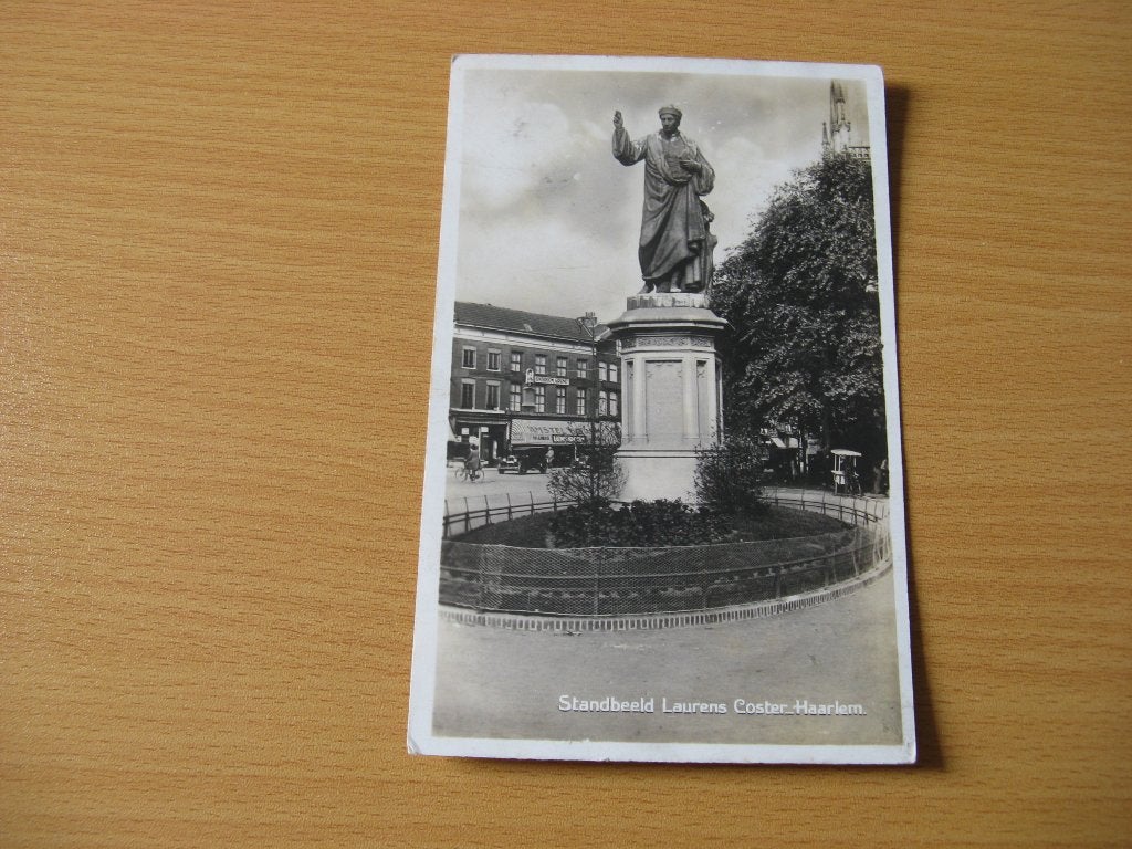 Haarlem Standbeeld Lourens Coster, Ophalen of Verzenden, Voor 1920, Gelopen, Noord-Brabant