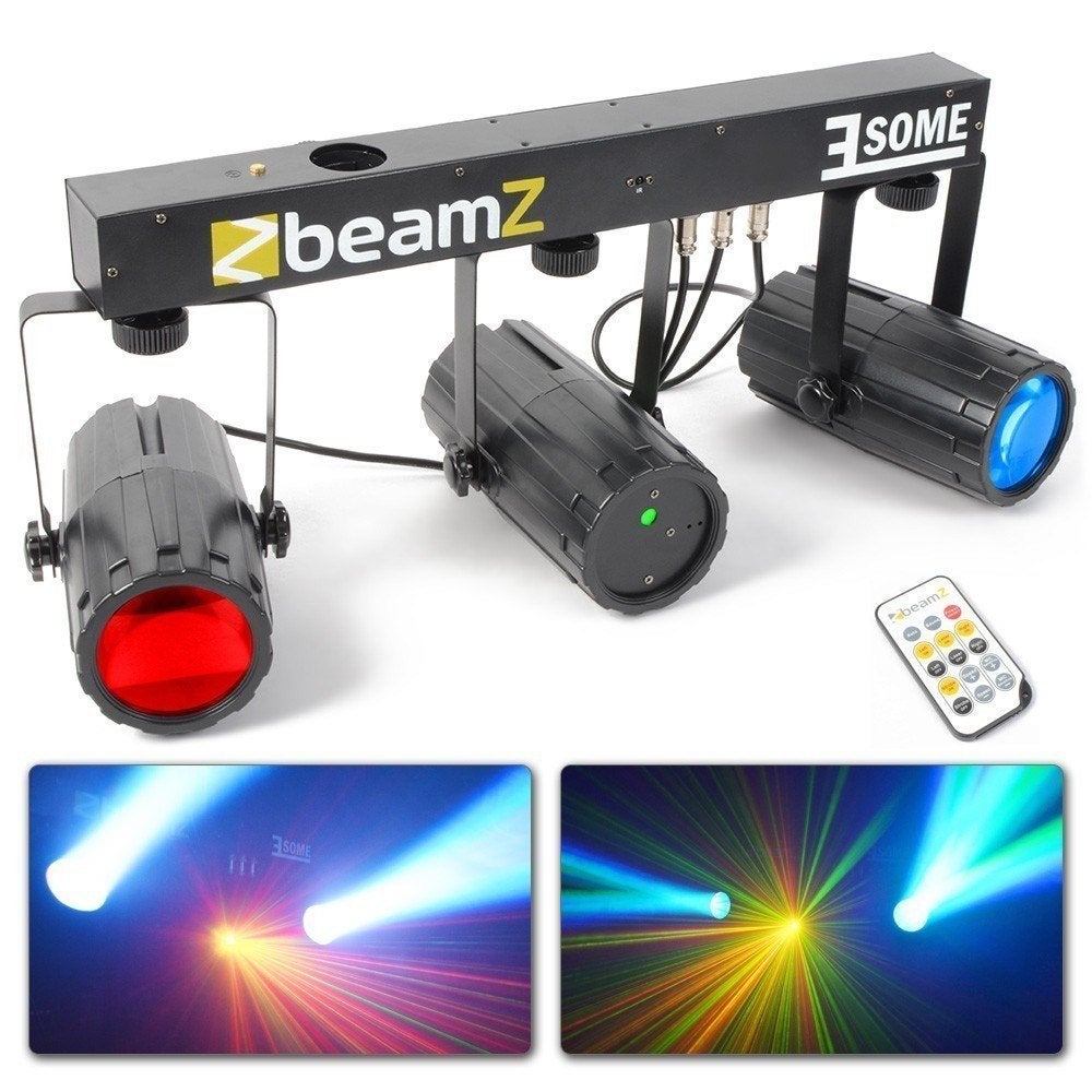 BEAMZ 3-SOME (LICHTSET 1) MET LASER te huur €25, Ophalen, Zo goed als nieuw, Overige