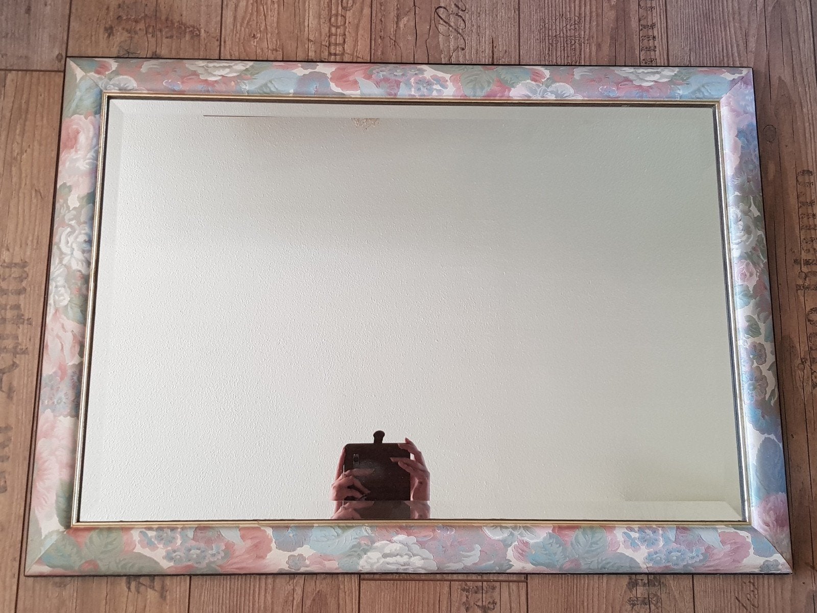 grote vintage spiegel boho of hollywood regency stijl, Ophalen, Zo goed als nieuw, Minder dan 100 cm, Rechthoekig