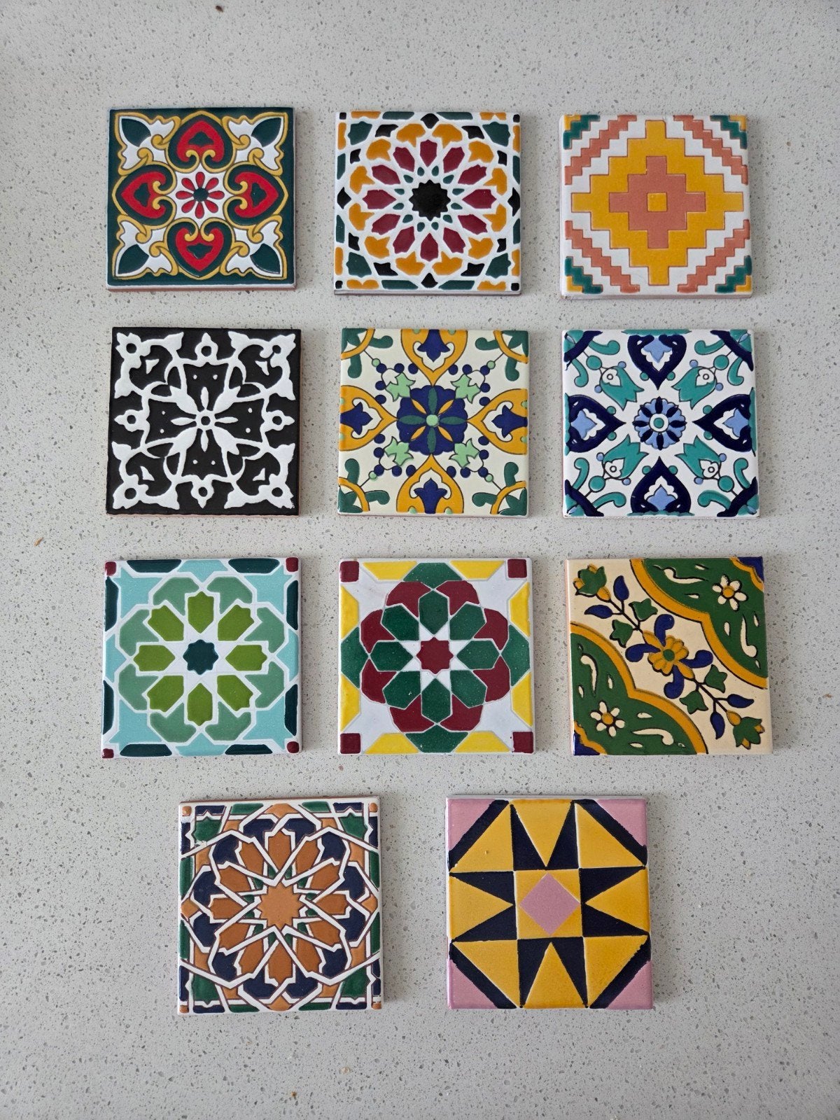 11 portugese gekleurde tegels 10x10cm, Ophalen