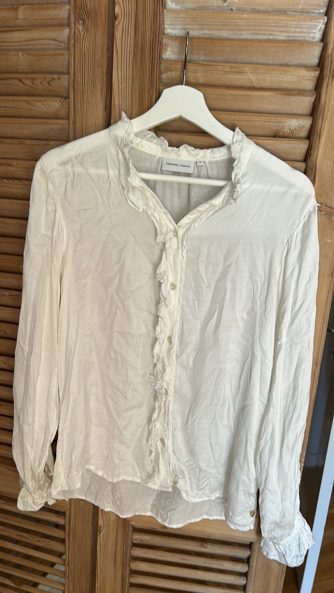 Fabienne chapor creme blouse Mimi 40, Kleding | Dames, Ophalen of Verzenden, Zo goed als nieuw, Maat 38/40 (M), Wit