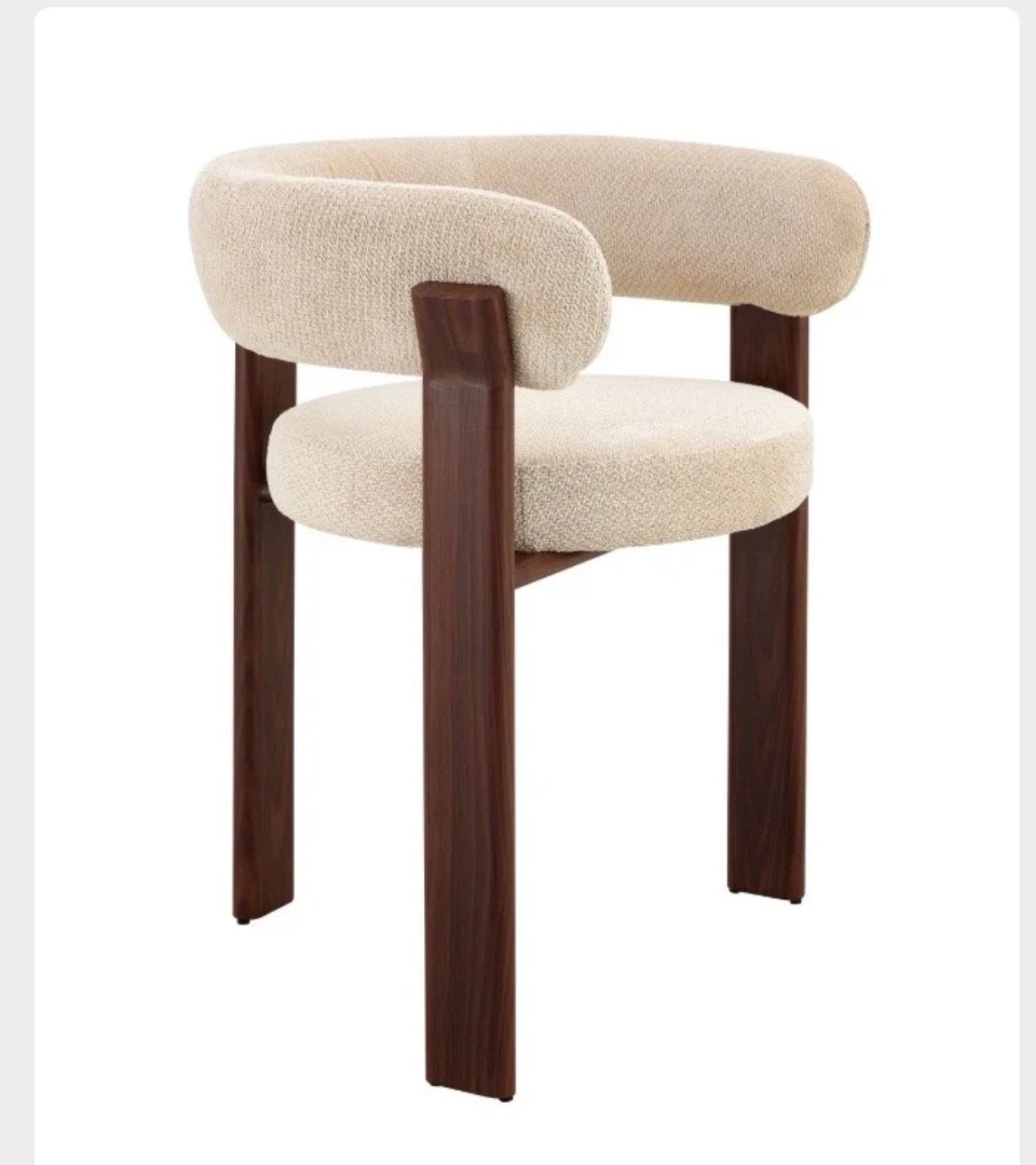 Stijlvolle beige fauteuil met houten frame, Overige kleuren, Nieuw, Ophalen of Verzenden, Eén