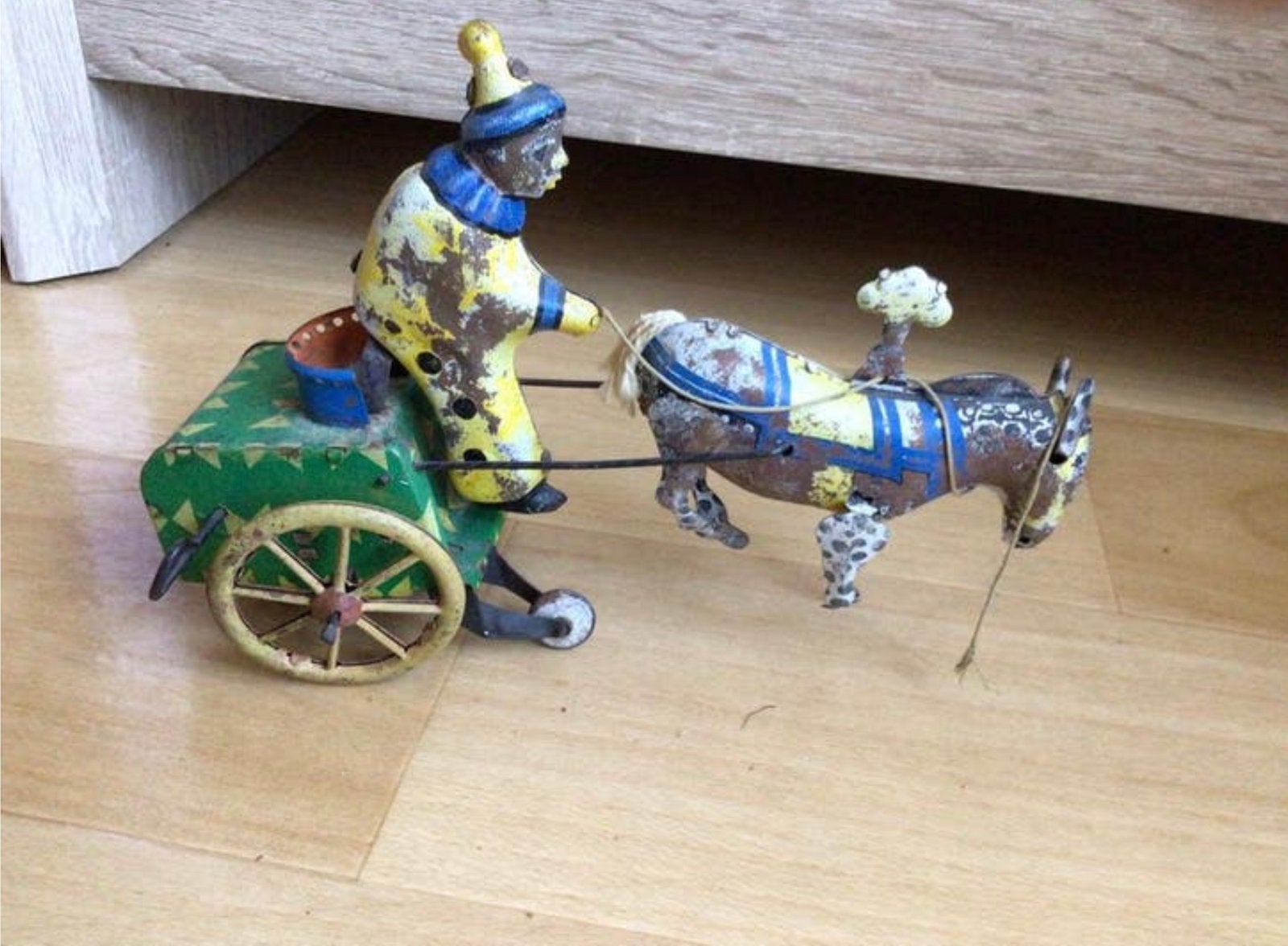 Oud Blik Speelgoed 🌺 Circus Paard en Wagen 🌺 opknappertje, Ophalen of Verzenden, Zo goed als nieuw