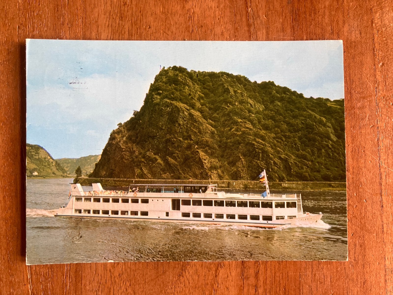 passagiersschip Solaris uit Arnhem bij de Lorelei - 1983, Ophalen of Verzenden, Gebruikt, Motorboot, Kaart, Foto of Prent