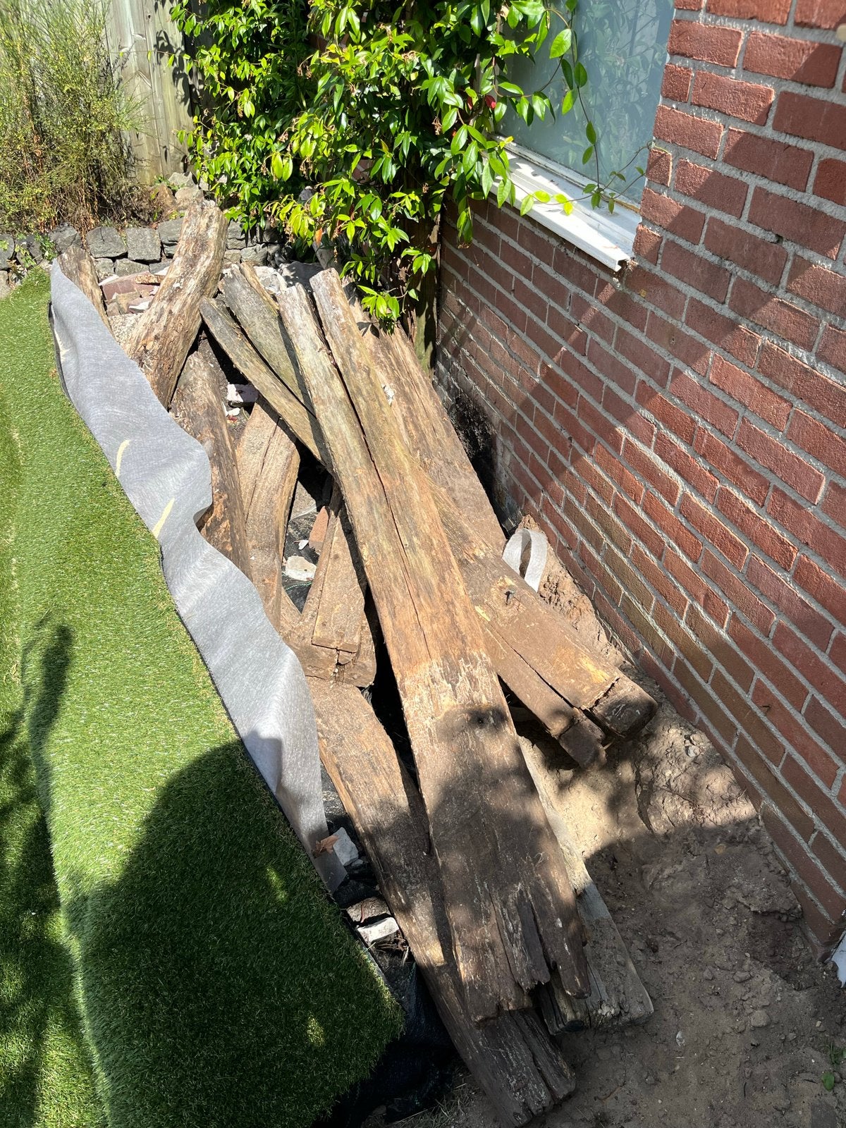 Houten staanders voor in de tuin - Gratis af te halen, Ophalen, Gebruikt, 180 tot 250 cm, Palen