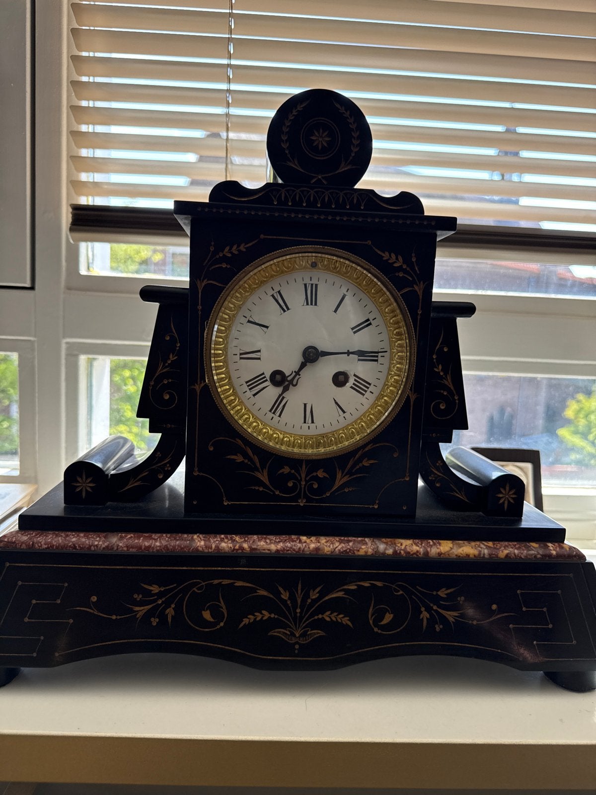 Antieke Napoleon III pendule, 19e eeuw, Ophalen