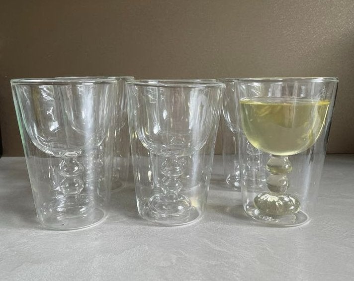 Bitossi wijnglazen, dubbelwandig 6 stuks € 20, Ophalen of Verzenden, Nieuw, Overige typen