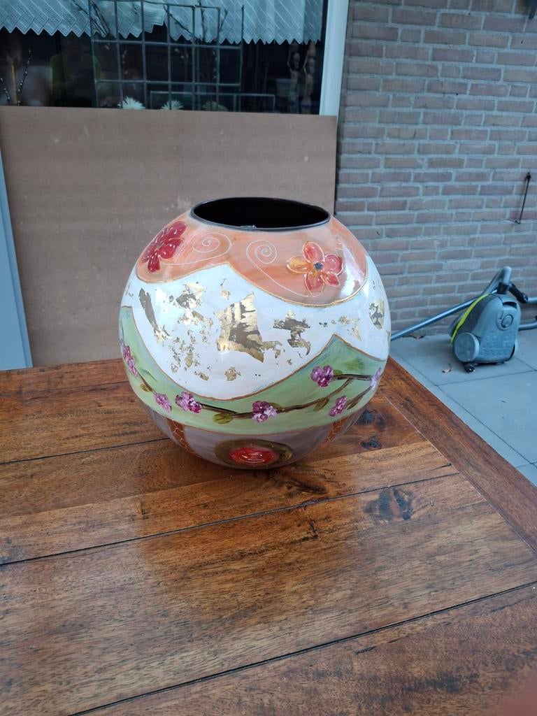 handgeschilderden grote vaas, Ophalen of Verzenden
