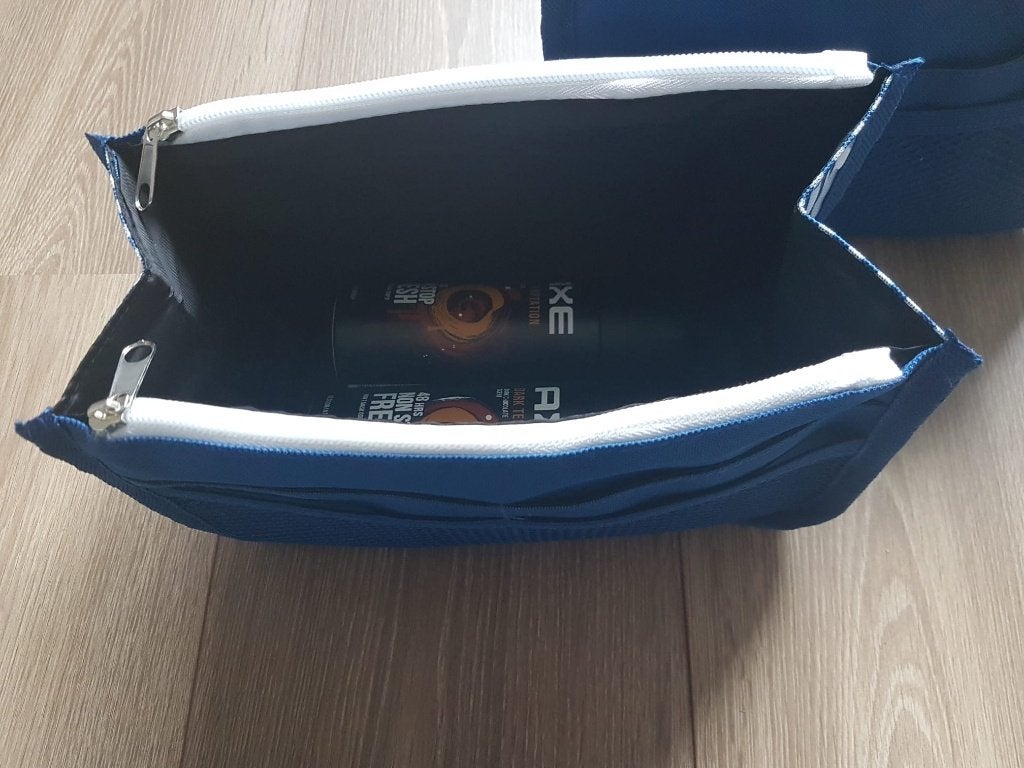 Set van 2 Toilettassen - Blauw gestreept en effen blauw, Verzenden, Nieuw, Blauw, Heer of Dame