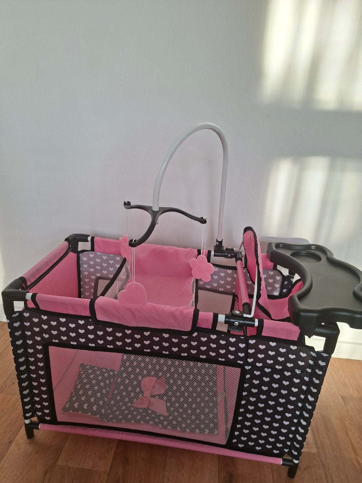 poppenbed multifunctioneel zwart roze, Ophalen