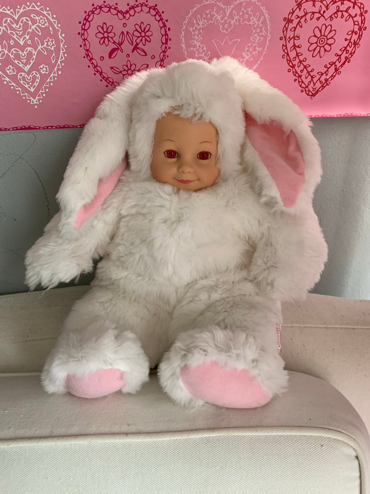 Anne Geddes Babypop in Konijnenpak - Zo goed als nieuw, Ophalen of Verzenden, Zo goed als nieuw, Babypop