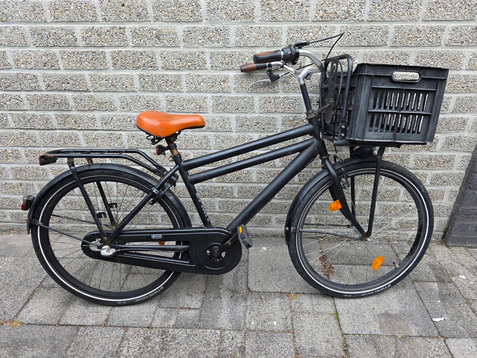 Spirit transportfiets 26 inch, zwart, met krat, Ophalen, Gebruikt, Overige merken, Versnellingen