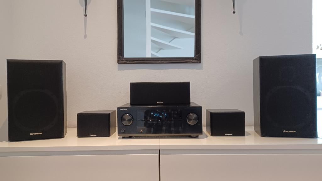 Pioneer VSX-321 versterker met 5 Pioneer speakers, Ophalen, Gebruikt, 60 tot 120 watt, Pioneer