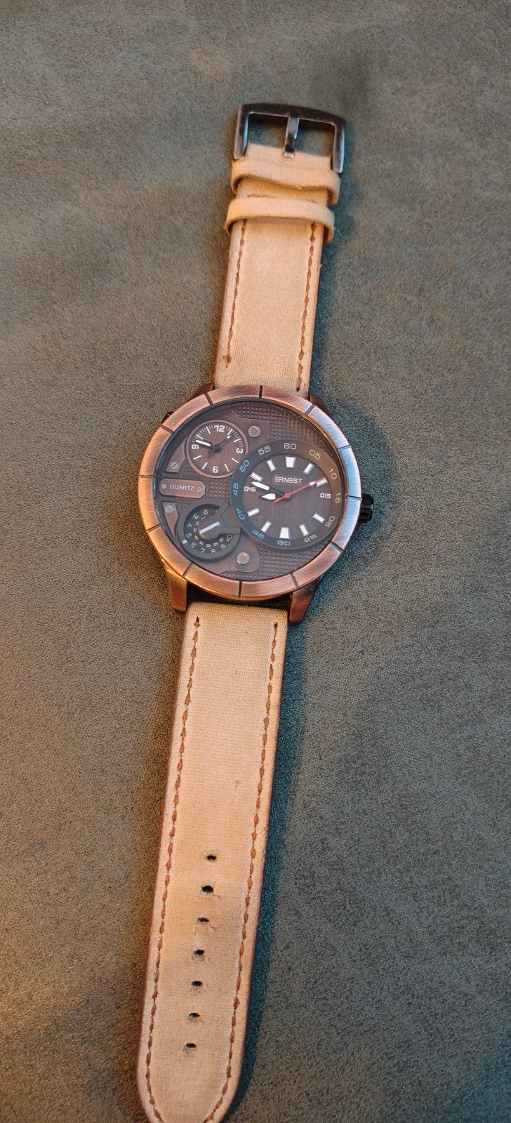 Quartz dubbel time horloge, Ophalen of Verzenden, Zwart, Android