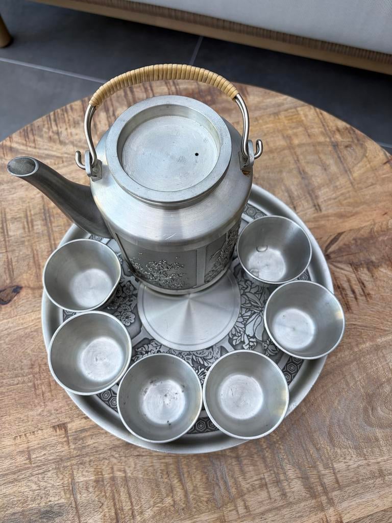 Royal Selangor Pewter Theeservies 'Four Seasons', Antiek en Kunst, Antiek | Tin, Ophalen