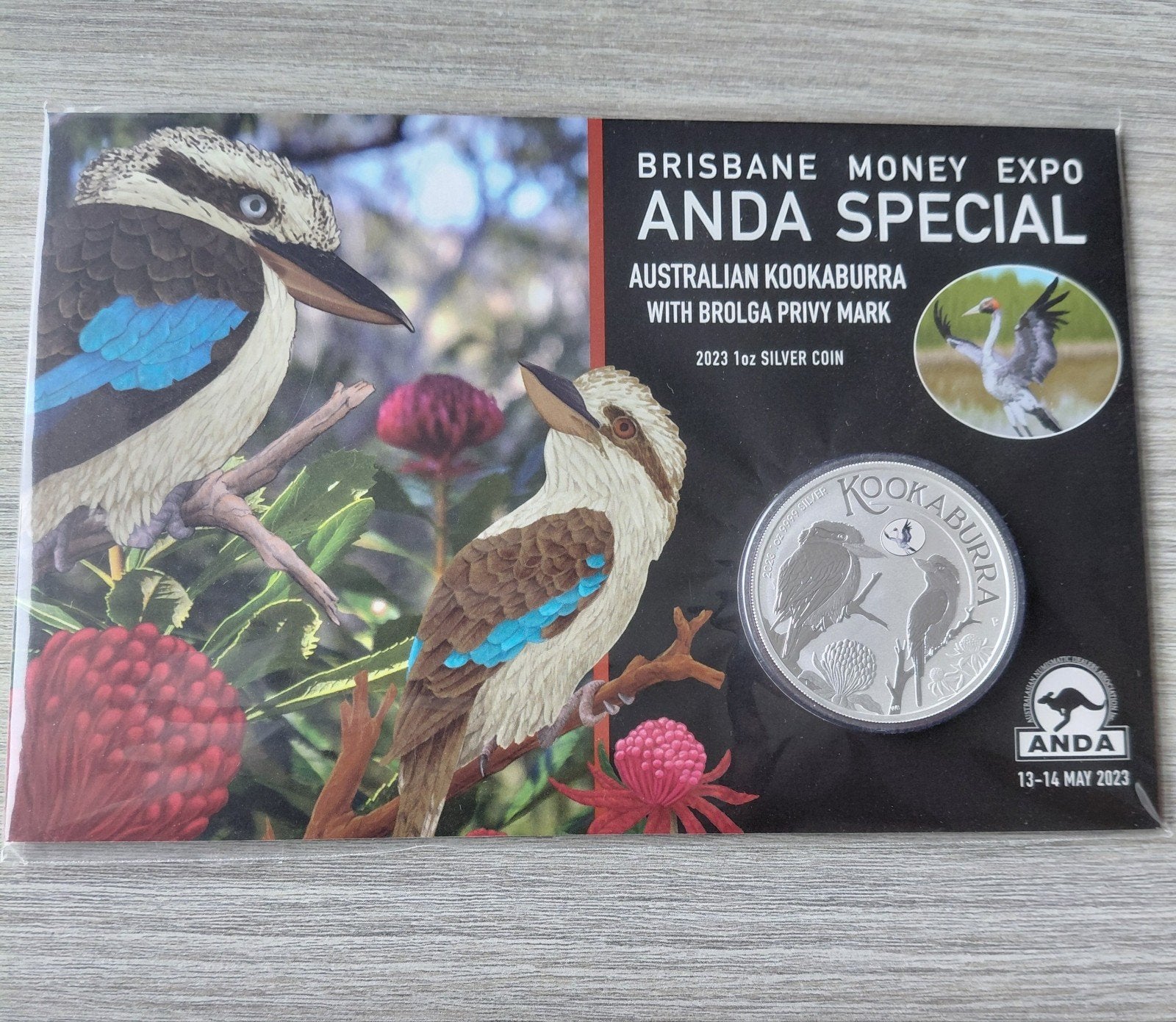 2023 Australie Expo Anda Kookaburra Privy Brolga 1 oz zilver, Ophalen of Verzenden, Zilver