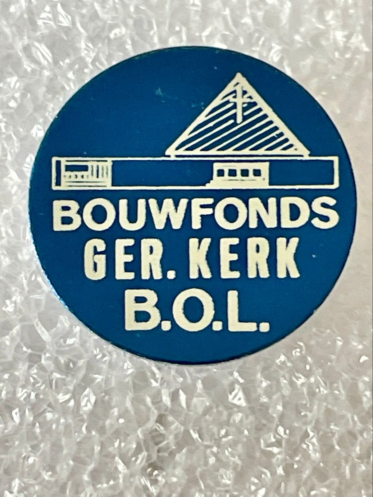 Vintage Speld Bouwfonds Ger. Kerk B.O.L. - Religieus, Verzenden, Gebruikt