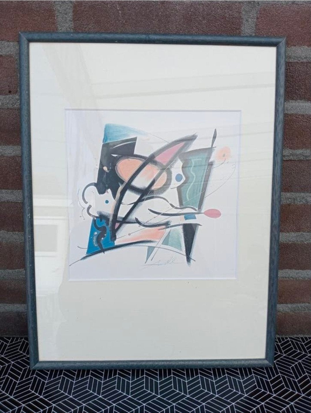Alfred Gockel pole vaulling painting, Antiek en Kunst, Kunst | Litho's en Zeefdrukken, Ophalen