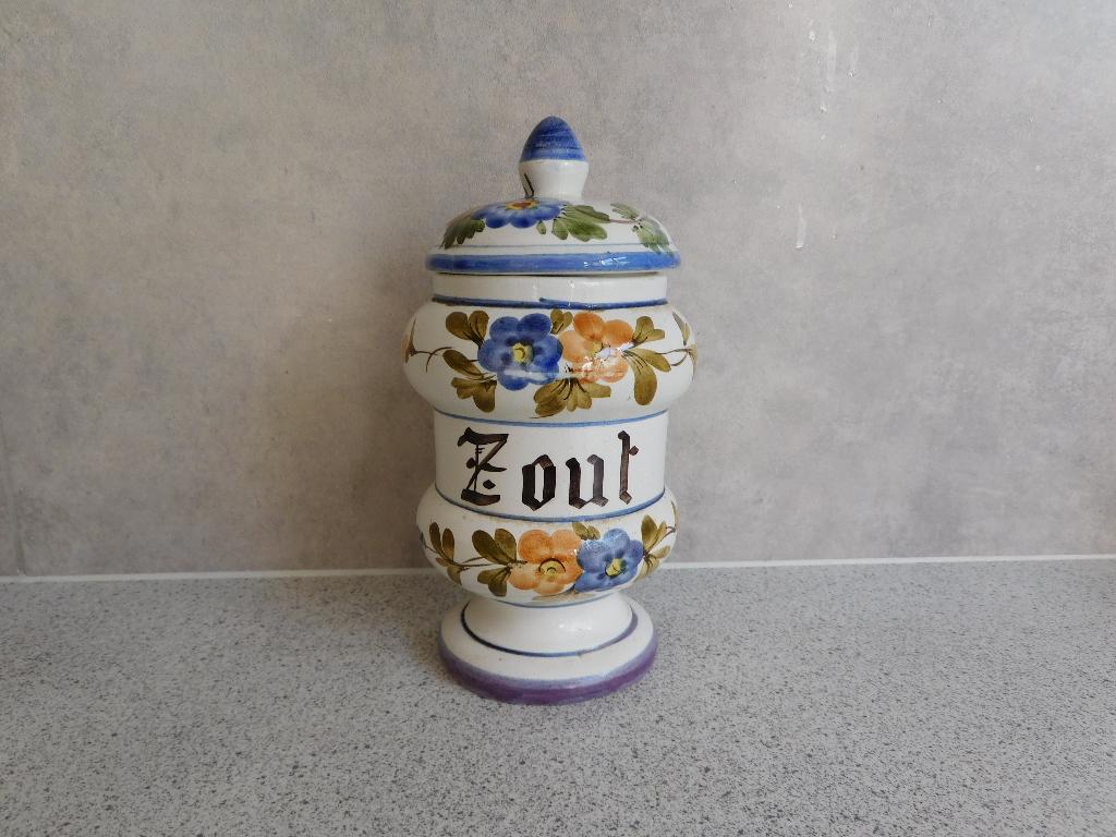 Voorraadpot 18 cm. Zout Craquelé Aardewerk, Antiek en Kunst, Antiek | Keramiek en Aardewerk, Ophalen of Verzenden