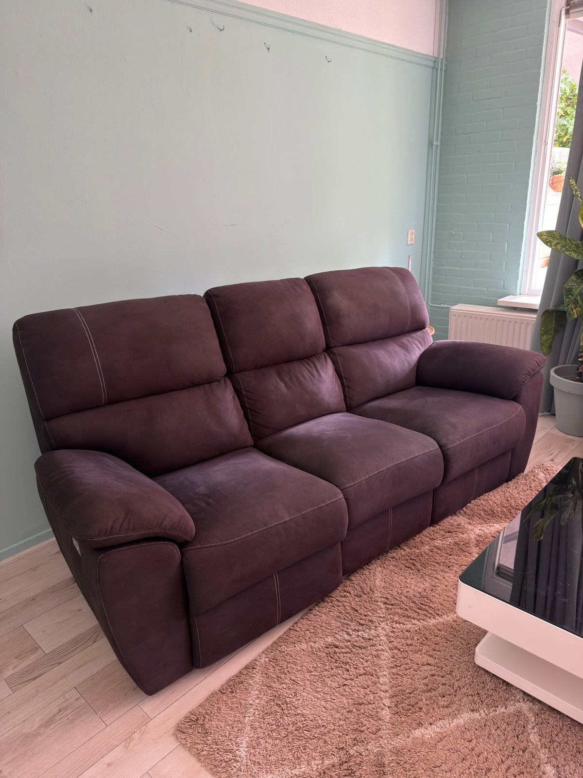 Complete bankstel 3-zits, 2-zits en fauteuil elektrisch, Ophalen, Zo goed als nieuw