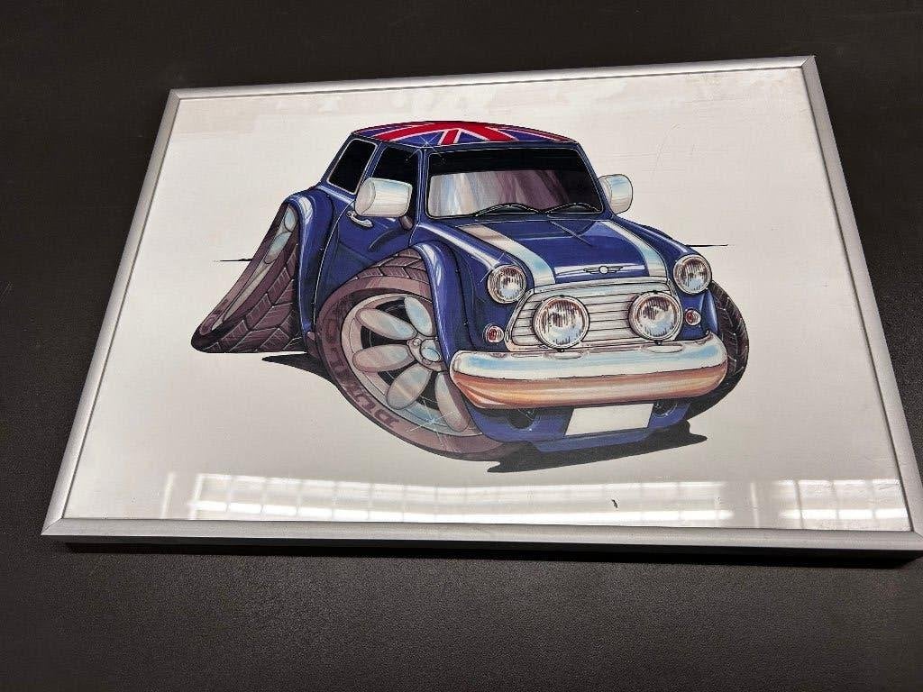 Verzameling cartoonprints van auto’s, motoren en racewagens, Antiek en Kunst, Kunst | Tekeningen en Foto's, Ophalen, Overige typen