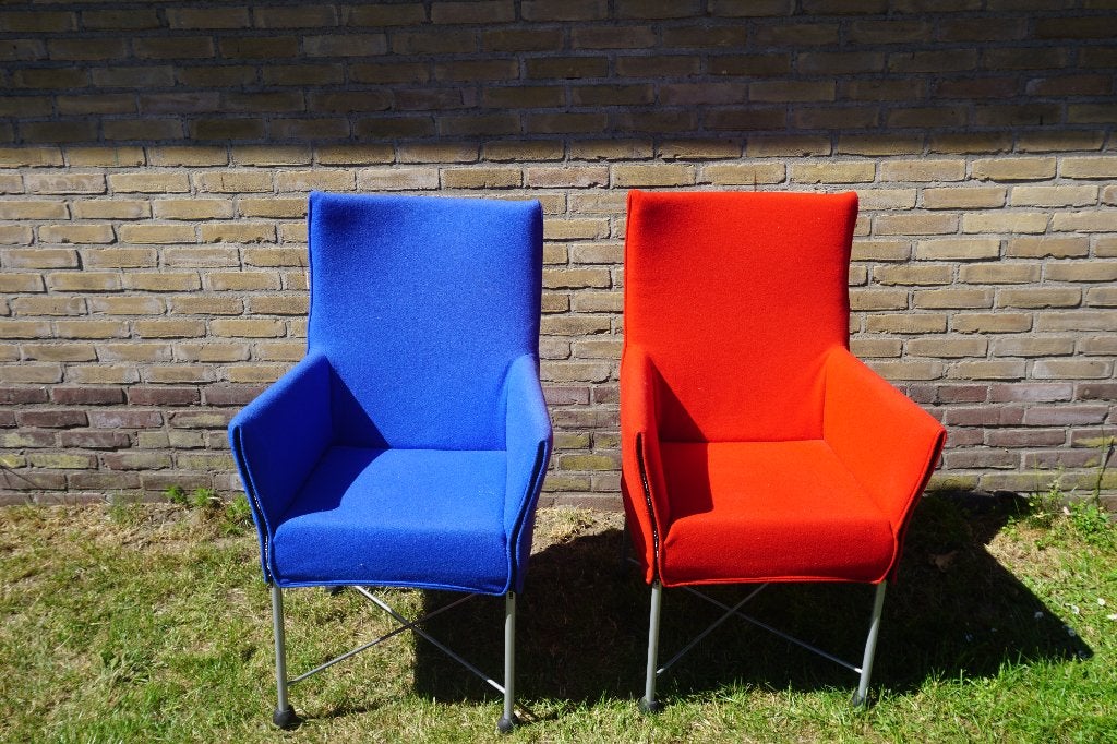 Montis Charlie / Chaplin stoelen eetamerstoelen | 2 stuks, Ophalen, Gebruikt, Twee, Blauw