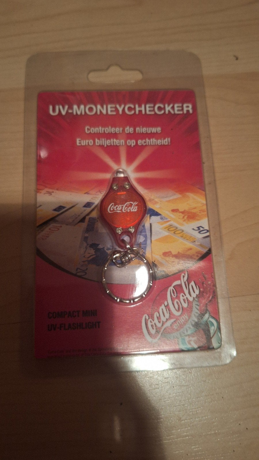 Coca-Cola UV-Moneychecker Sleutelhanger  Nieuw in verpakking, Ophalen