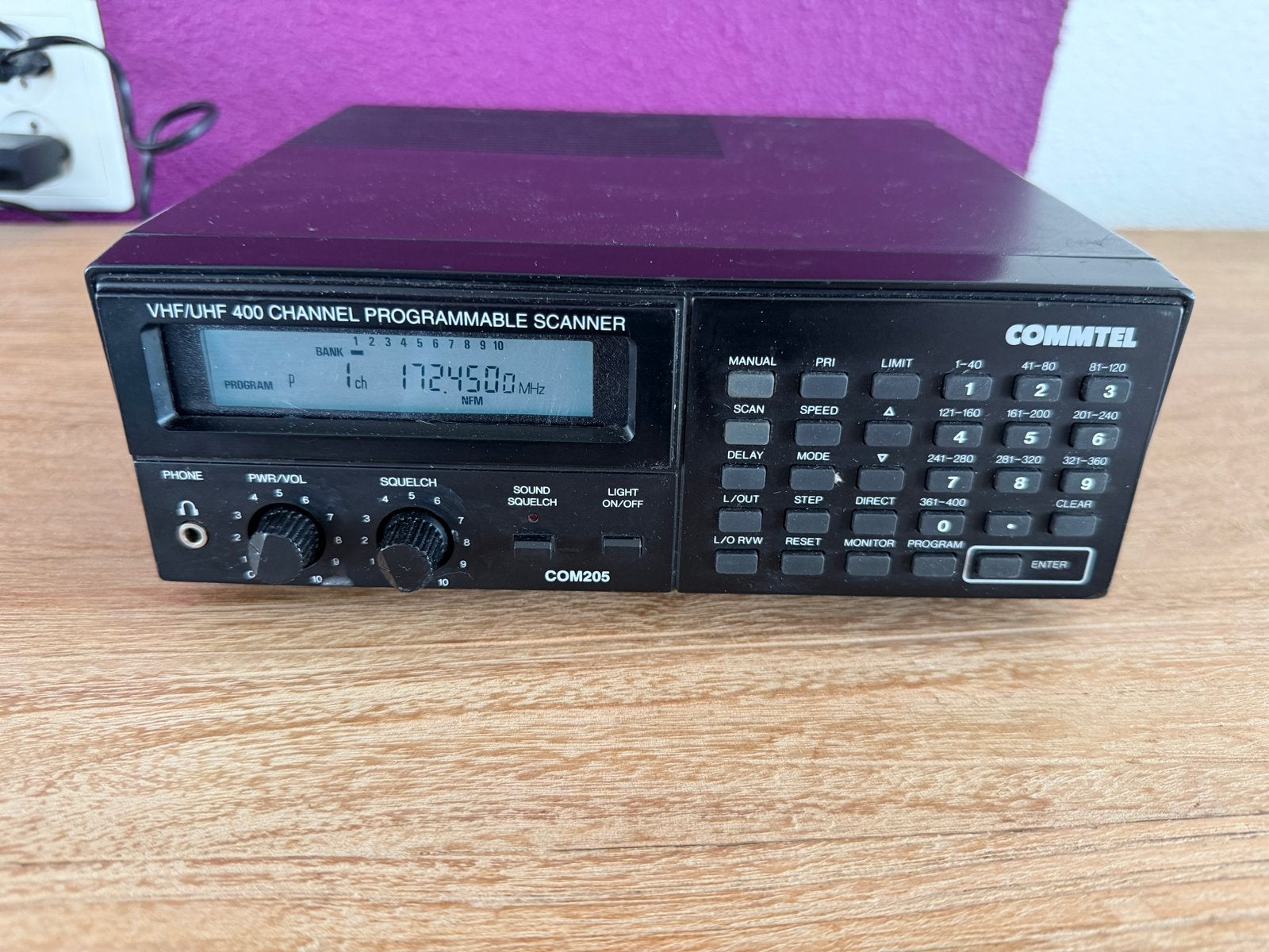 Commtel COM205 VHF/UHF 400-kanaals programmeerbare scanner, Ophalen of Verzenden, Gebruikt, 200 tot 500 kanalen