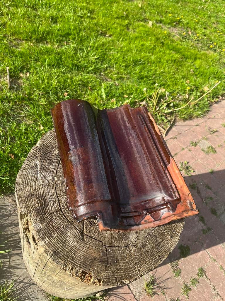 Rood bruin geglazuurde dakpannen ca 200m2, Ophalen, Gebruikt, 15 m² of meer, Dakpannen