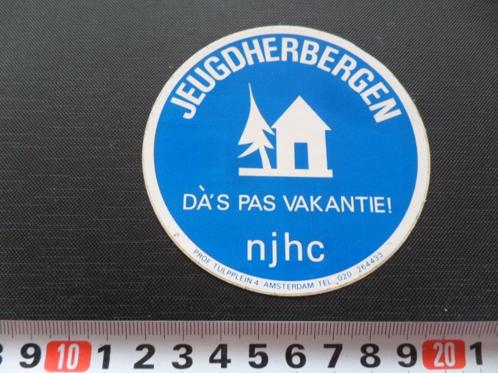 sticker jeugdherbergen da's pas vakantie! NJHC, Ophalen, Zo goed als nieuw