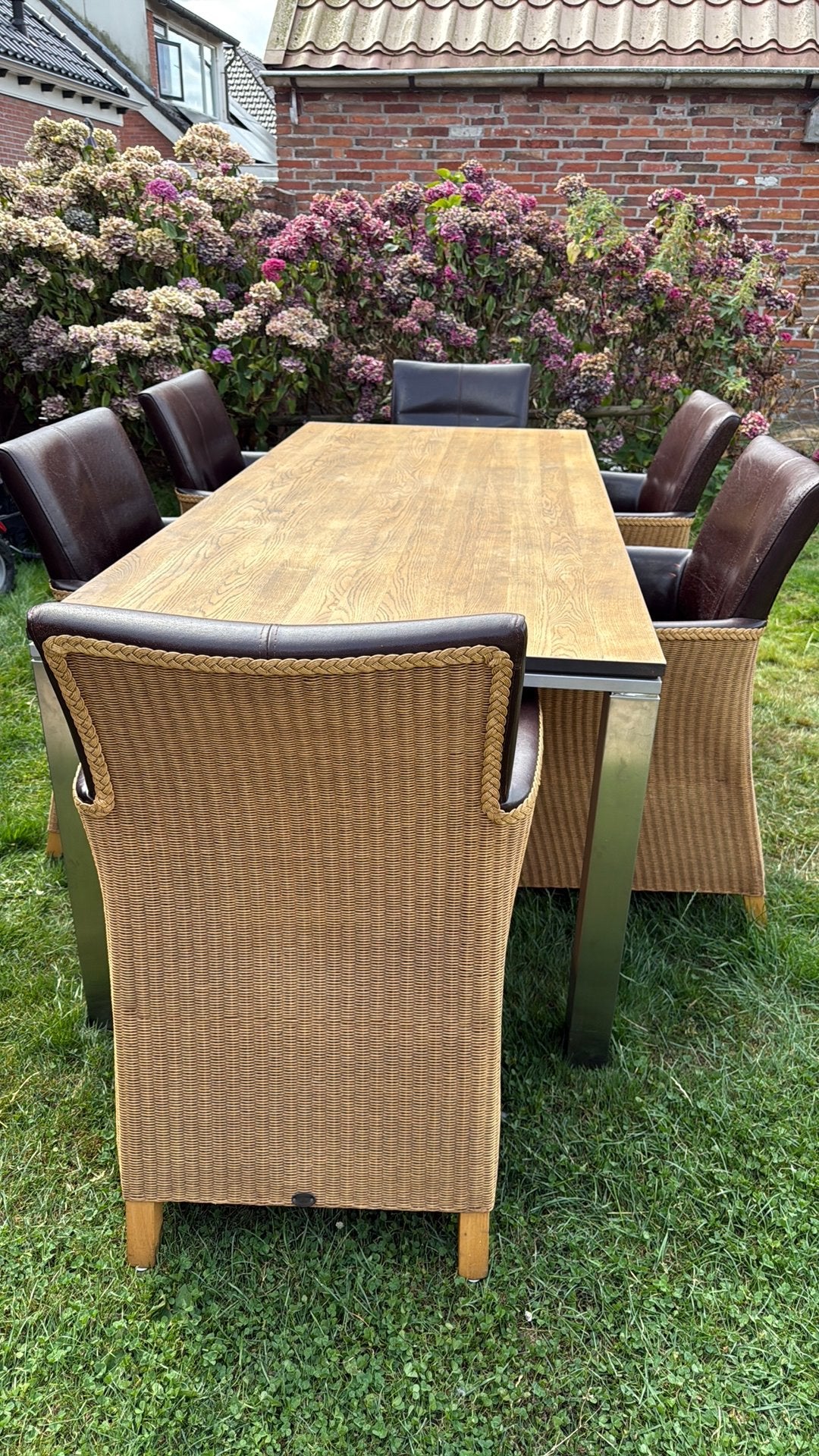 Eettafel met stoelen, Ophalen, Zo goed als nieuw, Rechthoekig, 50 tot 100 cm