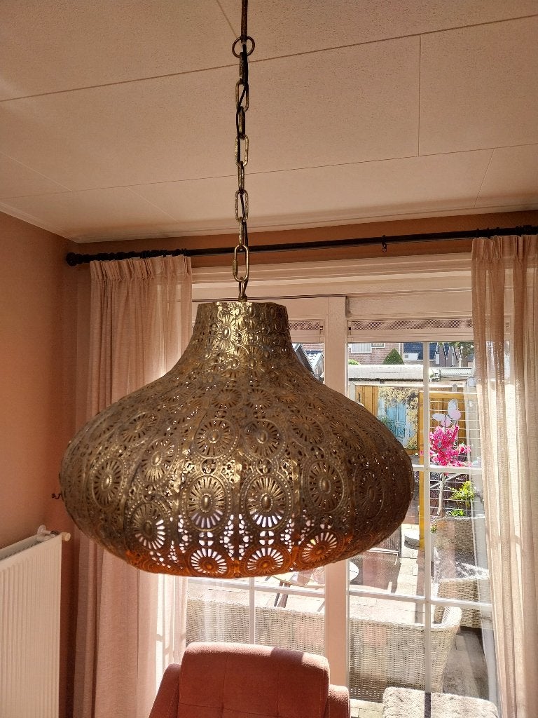 Koperkleurige messing marrakech lamp z.g.a.n, Ophalen, Overige fittingen, Zo goed als nieuw, Marrakech