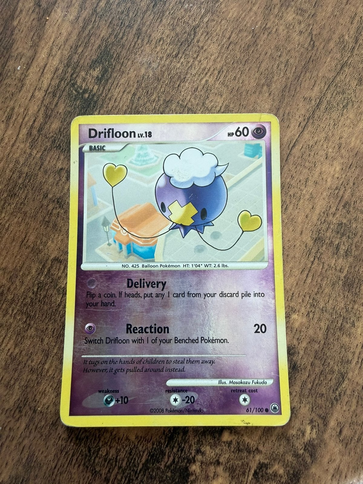 Pokemonkaart drifloon, Hobby en Vrije tijd, Verzamelkaartspellen | Pokémon, Ophalen of Verzenden, Zo goed als nieuw