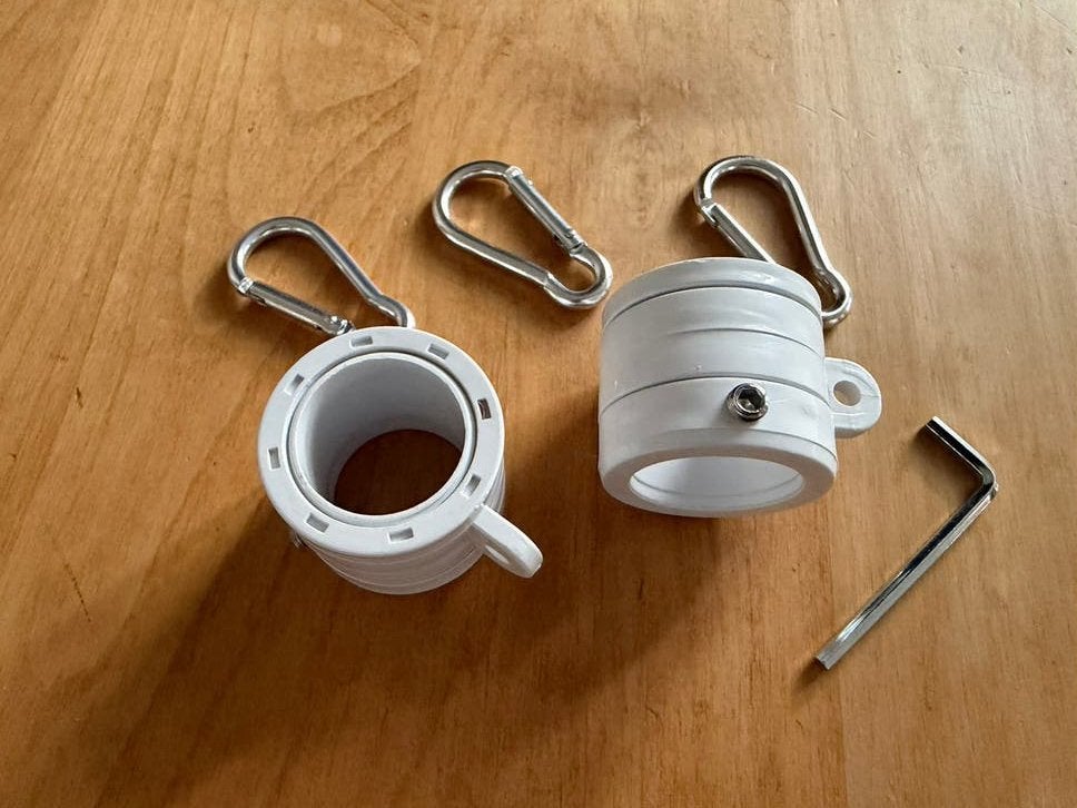 Vlagfixers set van 2 wit voor 25mm vlaggenstok | Nieuw, Diversen, Ophalen of Verzenden, Nieuw