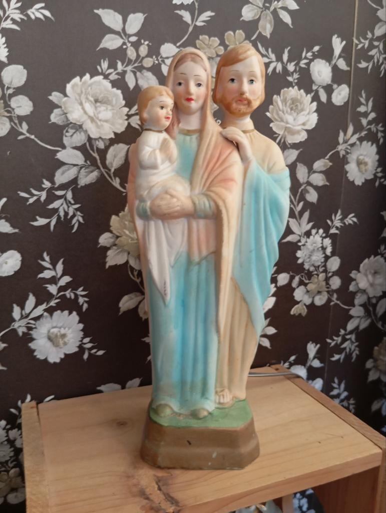 Vintage beeld Heilige Familie - Maria, Jozef en Jezus, Antiek en Kunst, Antiek | Religie, Ophalen