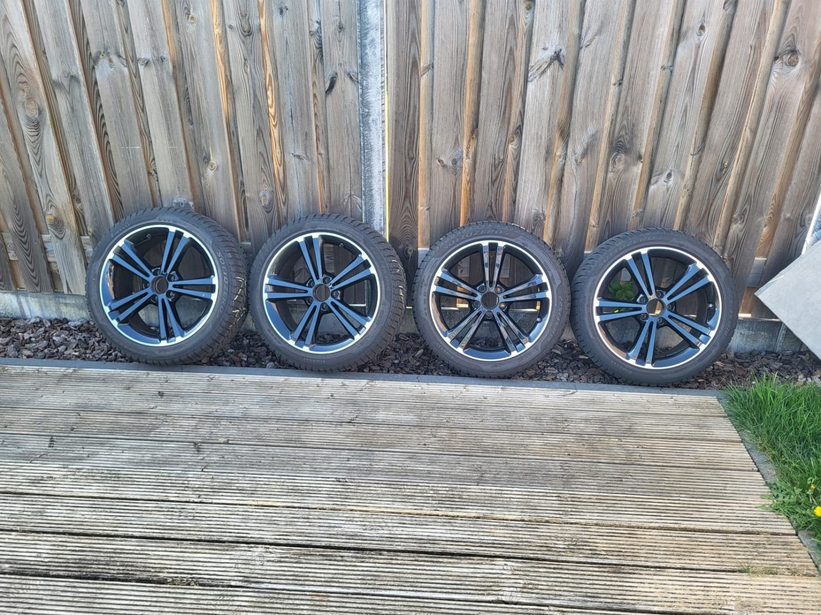 Mercedes velgen 18" zgan met winterbanden zgan, Ophalen, 18 inch, Velg(en), Winterbanden