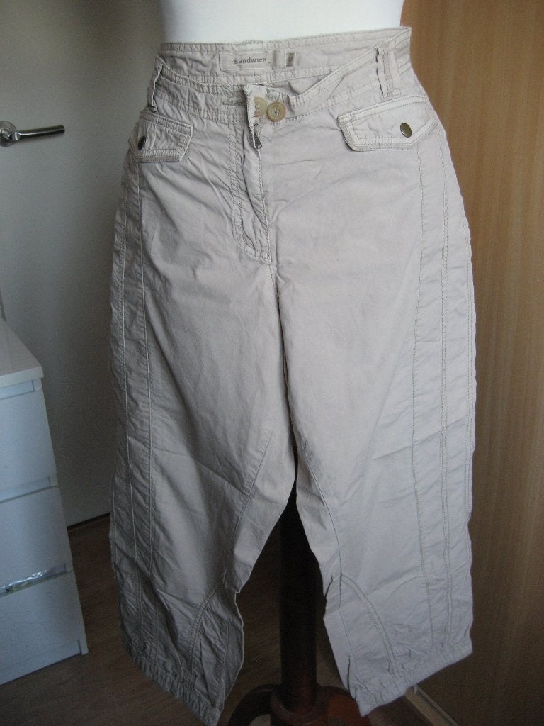 sandwich 7/8 beige broek maat 44 katoen nieuw, Beige, Maat 42/44 (L), Nieuw, Ophalen of Verzenden