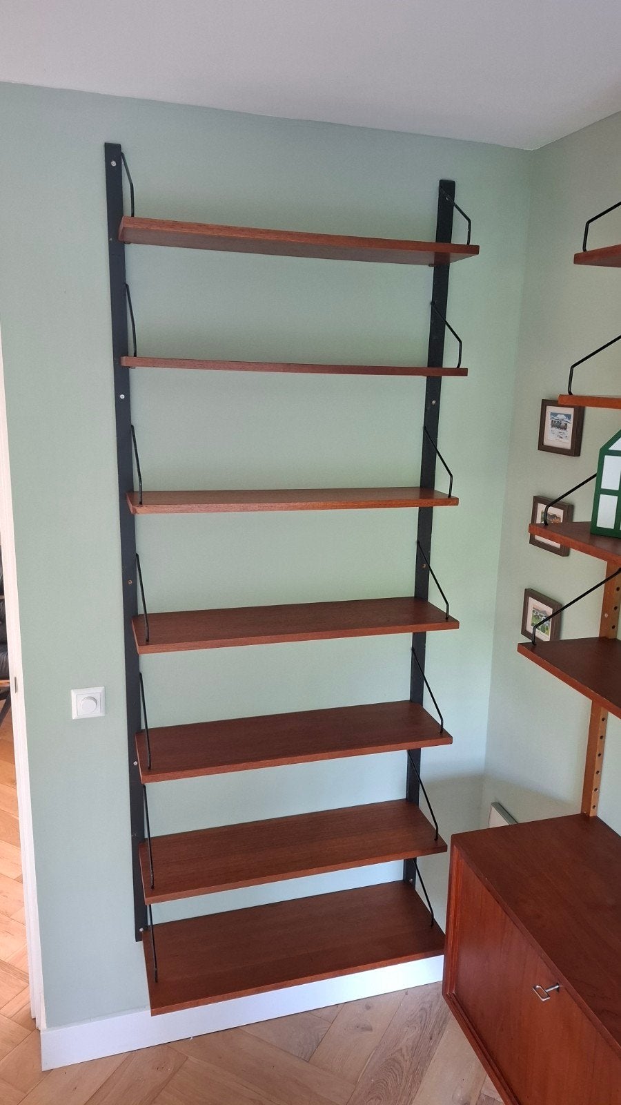 Vintage Poul Cadovius Royal System wandrek, Huis en Inrichting, Ophalen, Met plank(en), Gebruikt, Teakhout