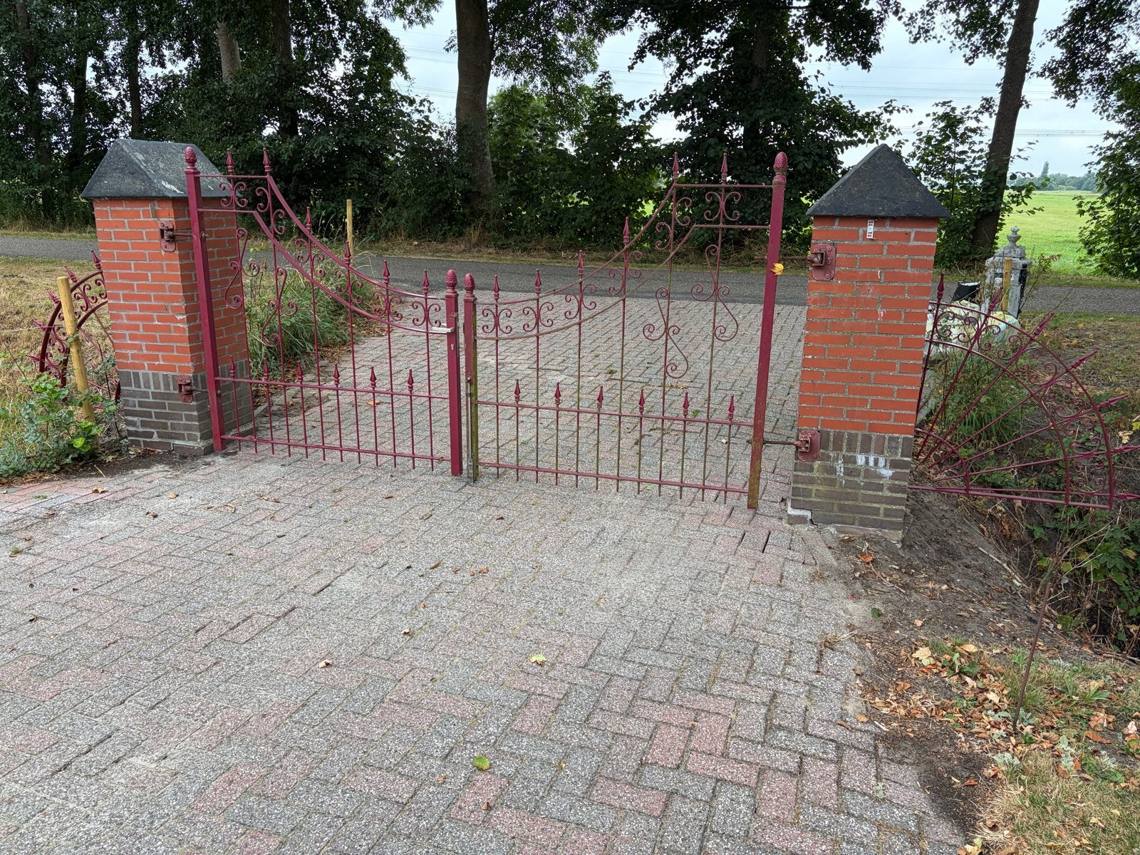 Gegalvaniseerde inrijpoort/ hekwerk/ smeedijzeren poort, Tuin en Terras, Tuinhekken en Hekwerk, Ophalen, Met poort, Gebruikt, Sierhekwerk