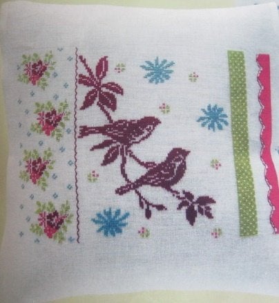 Borduurpatroon  Vogels op kussen  nr 5853, Verzenden, Nieuw, Handborduren, Patroon
