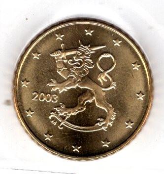 50 Eurocent Finland 2003 - Heraldische Leeuw - UNC, Verzenden, Finland, 50 cent, Losse munt