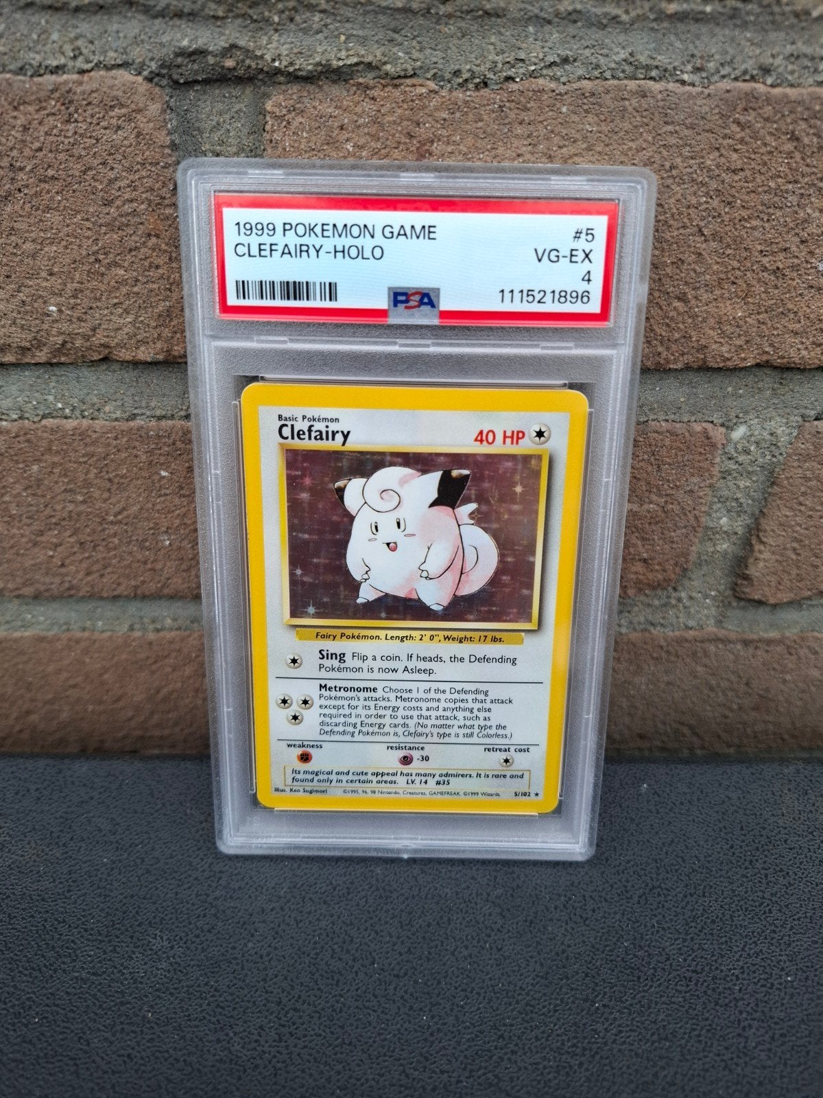 psa 4 clefairy holo base 1999 vintage pokemon, Ophalen of Verzenden, Zo goed als nieuw