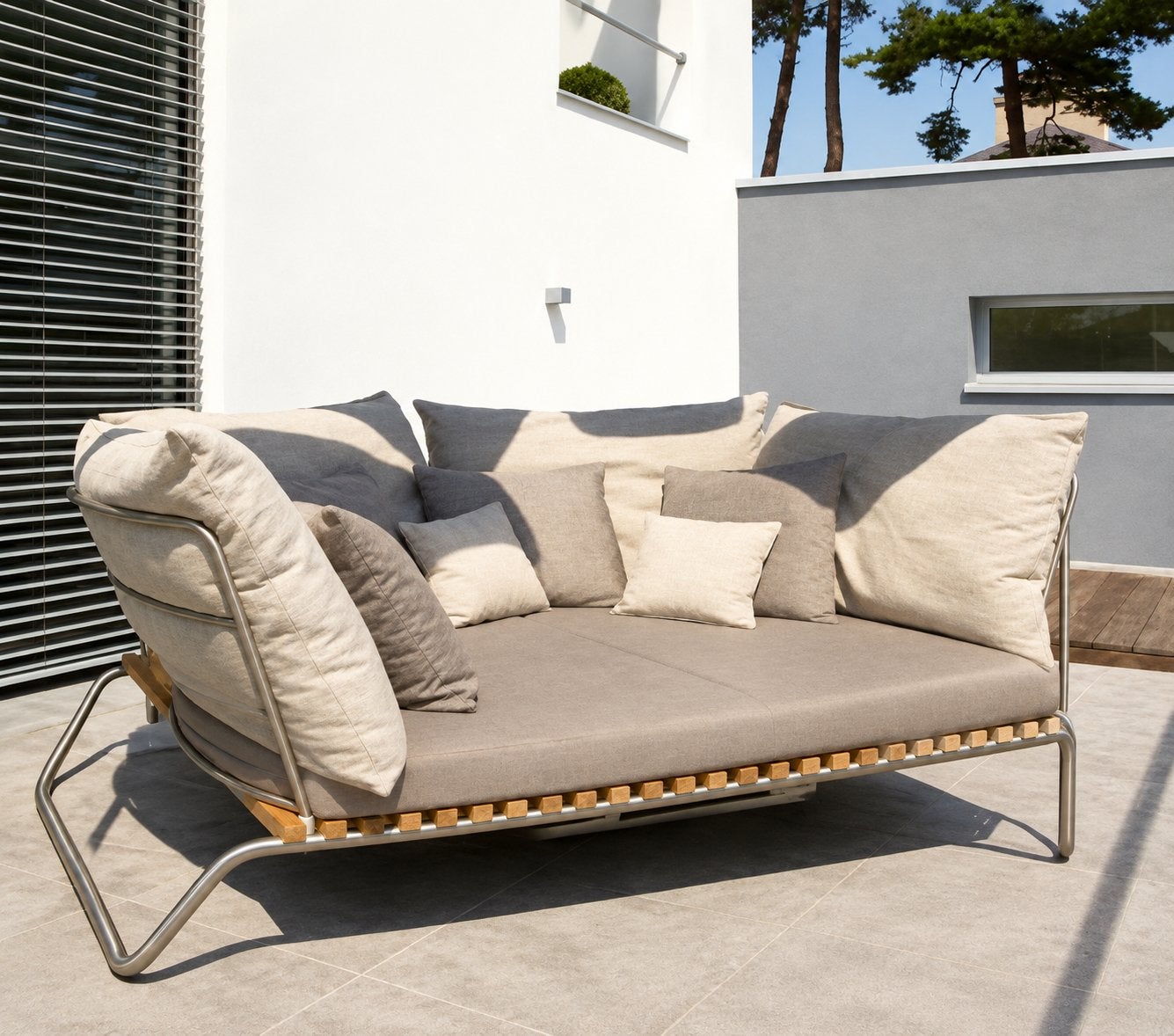 Val-eur Valleur Fiji loungebed groot buitenbed bed Uniek!, Tuin en Terras, Ophalen, Gebruikt, Rvs, Loungeset