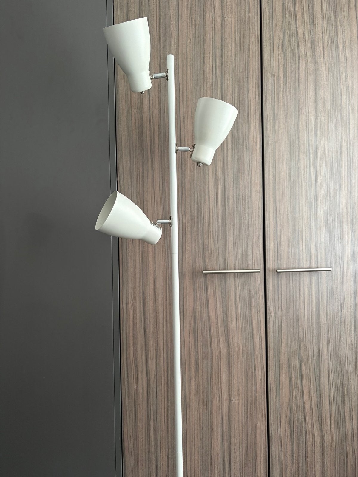 Witte staande lamp met 3 verstelbare spots, Ophalen, Gebruikt, Metaal, 150 tot 200 cm