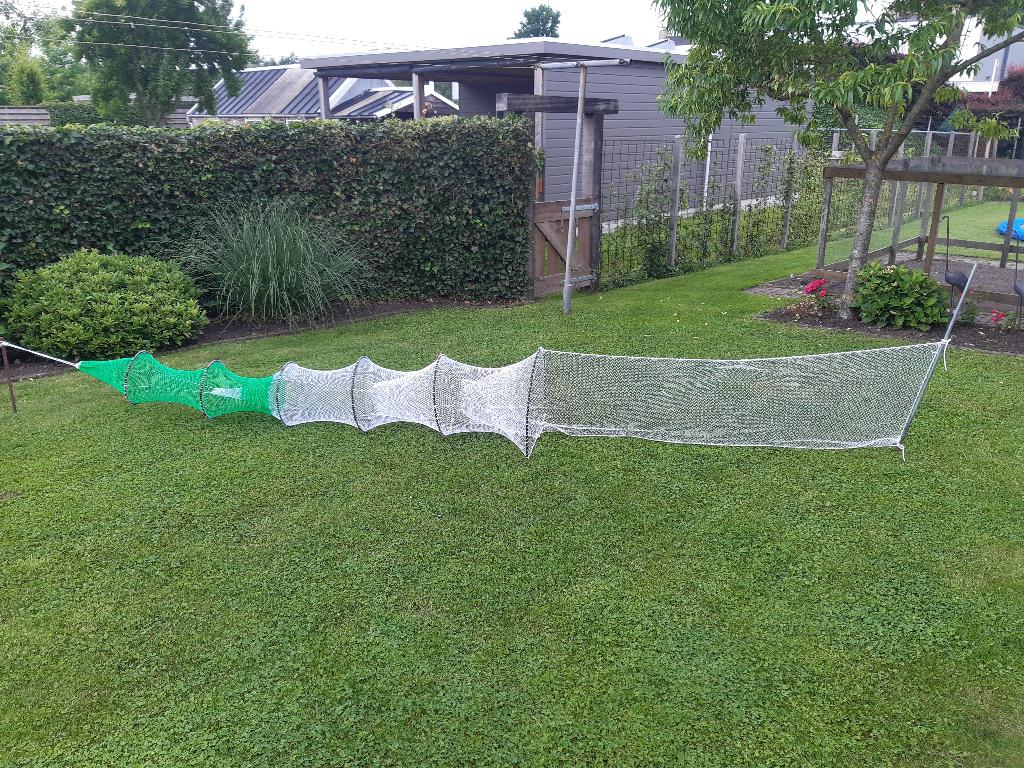 Fuik 100 mazen opzet met PE kub, enkelvleugel, Watersport en Boten, Ophalen of Verzenden, Nieuw, Net of Fuik