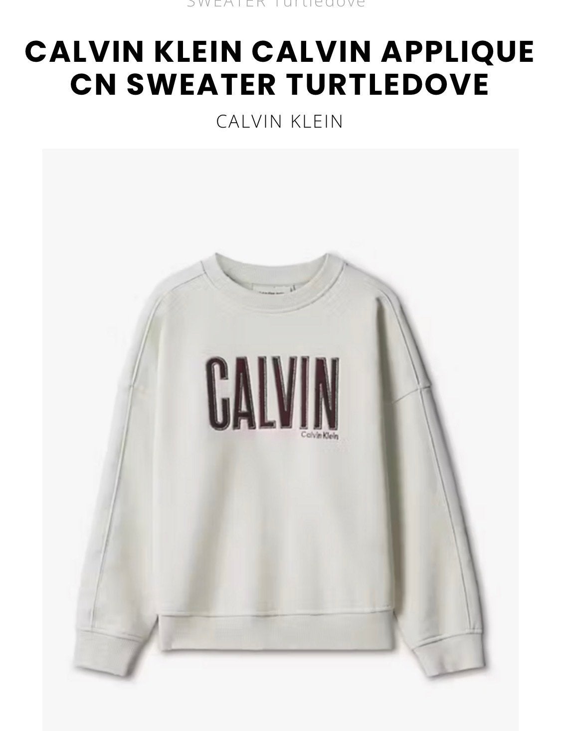 Calvin Klein Trui maat 12 Crème met CALVIN Applique, Ophalen of Verzenden, Nieuw, Jongen of Meisje, Trui of Vest
