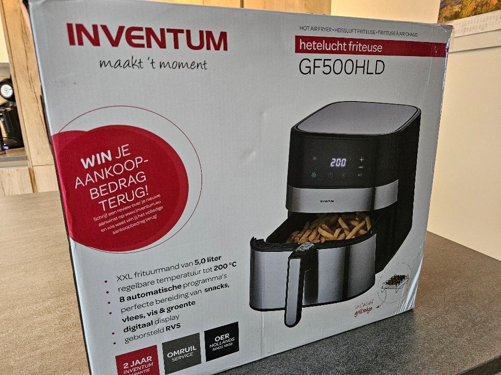Airfryer nieuw in doos Inventum GF500HLD, Ophalen of Verzenden, Nieuw, Airfryer, 1000 t/m 1499 gram